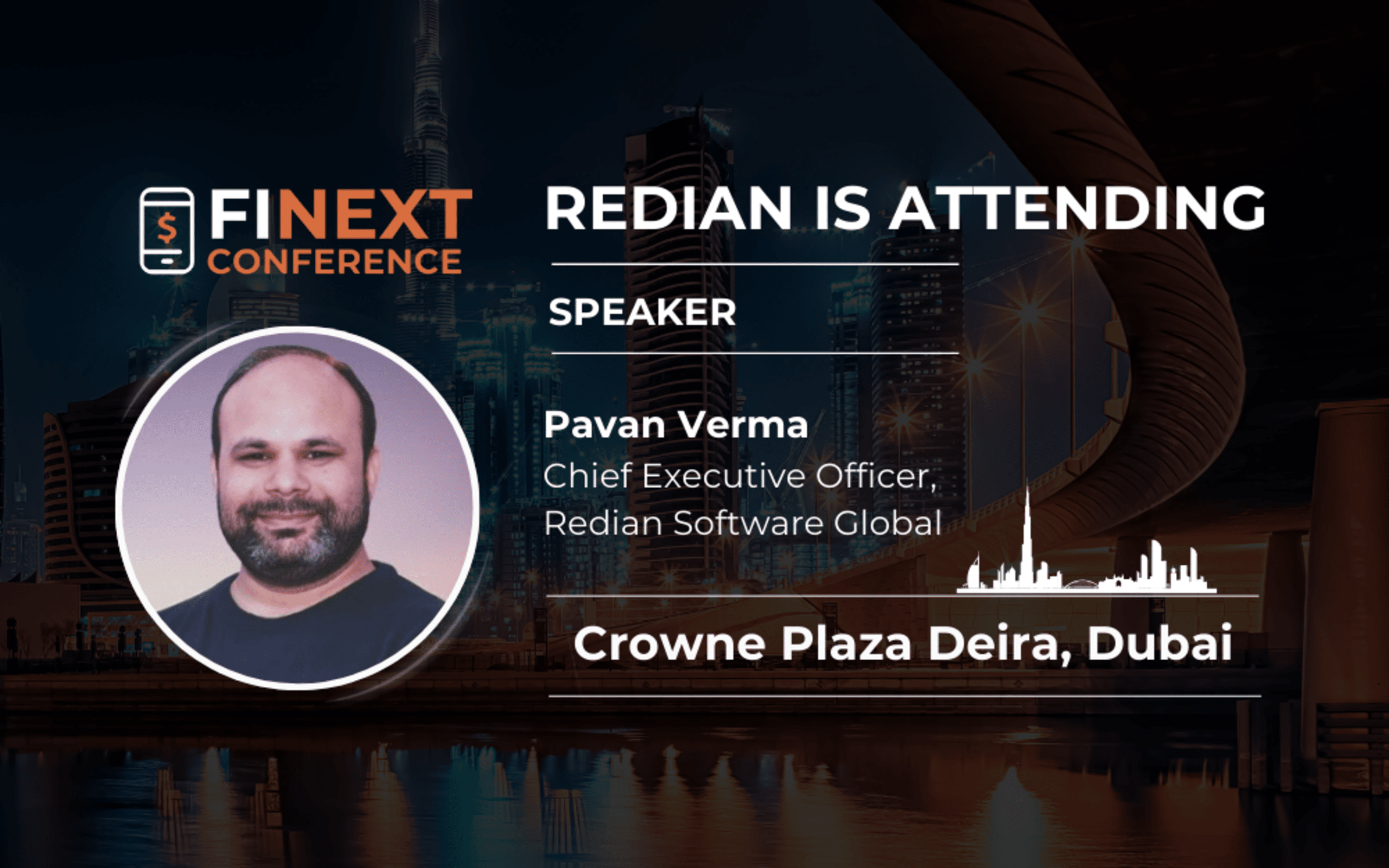 Redian Software CEO Speaking at Finext Conference Dubai 2024 about Technology & Innovation in Banking and Finance